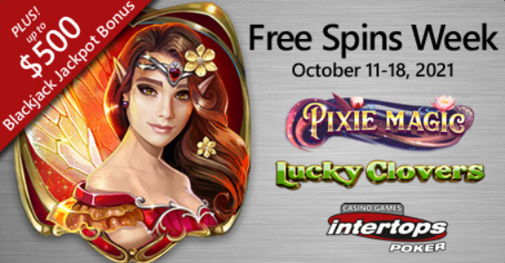 New extra spins week and blackjack bonuses start at Intertops Poker today