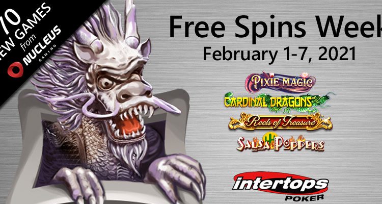 Intertops Poker now features 70 slots from Nucleus Gaming; launch extra spins week with four titles