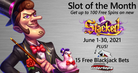 Intertops Poker announces special extra spins deal on Stacked this month