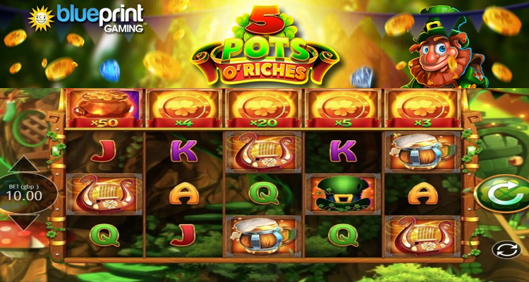 Blueprint Gaming’s new online slot 5 Pots O’Riches adds special prize reel mechanic